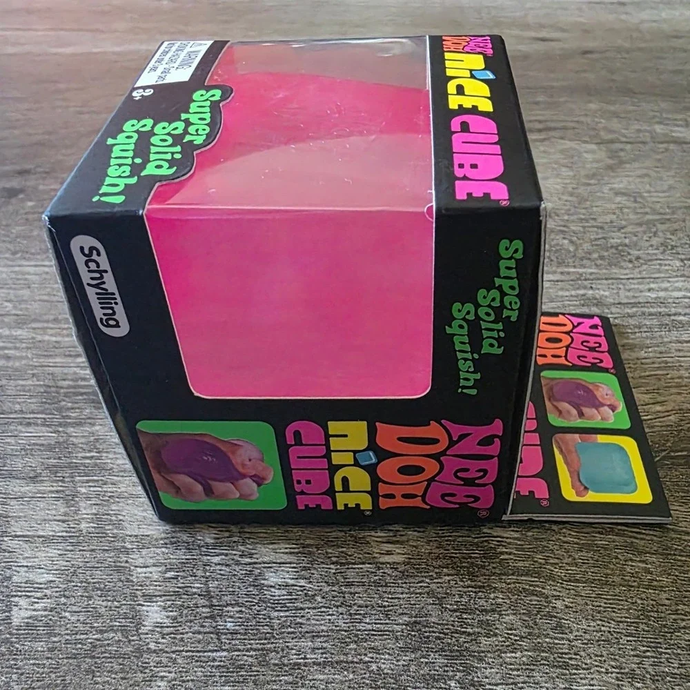 Schylling NeeDoh Nice Cube Pink Super Solid Squish Sensory Fidget Toy New